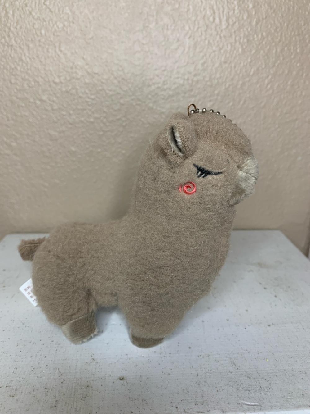 LLAMA Keychain Bag Charm Soft Beige Accent